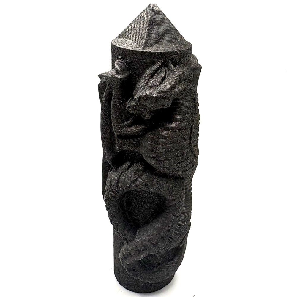 Shungite Crystal Dragon Tower Carving 4”